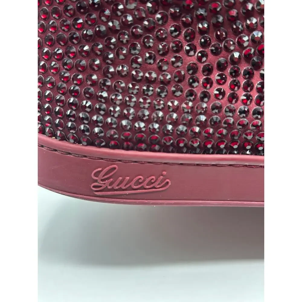 GUCCI Coda Signature High Sneakers Red Crystal Studs Sz 10.5G/US 11 $1190